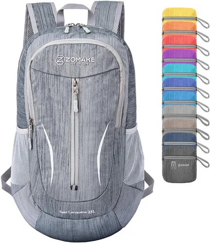 Miniatura 8 de ZOMAKE Mochila plegable ultraligera de 25 litros, mochilas de senderismo plegables resistentes al agua, mochila plegable pequeña para viajes