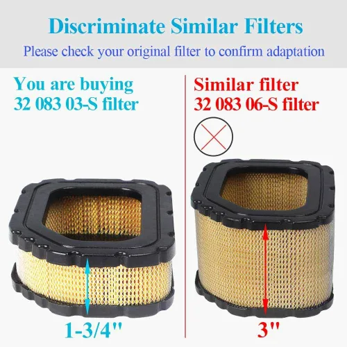 Miniatura 7 de HOODELL 32 083 03-S Filtro de aire para Kohler Courage Engine SV710 SV715 SV720 SV730 SV735 SV740 Cub Cadet cortacésped, reemplazar 32 083 03