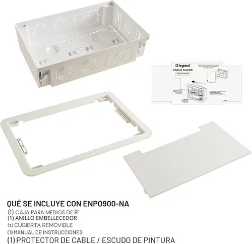 Miniatura 8 de Legrand - Gestión de cables OnQ, caja multimedia en pared, carcasa de cableado estructurado de doble propósito, caja de almacenamiento empotrada