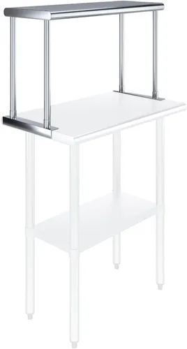 Miniatura 4 de Estante individual de acero inoxidable para mesa de preparación de 30 pulgadas, 12 pulgadas de profundidad, certificado NSF, estante adicional