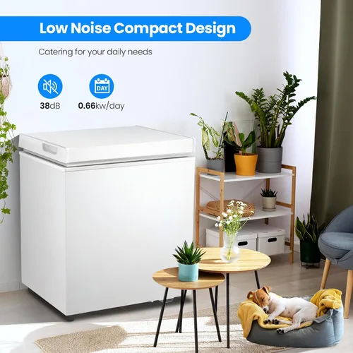 Miniatura 6 de Kismile congelador de 1.8 pies cúbicos con cesta extraíble, congelador compacto de apertura superior con puerta de pie independiente y temperatura