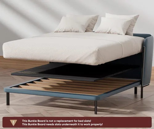 Miniatura 8 de Bunkie Board tamaño individual 38 x 75 – Tablas de cama de madera reforzada de servicio pesado para debajo del colchón, tablero de soporte universal