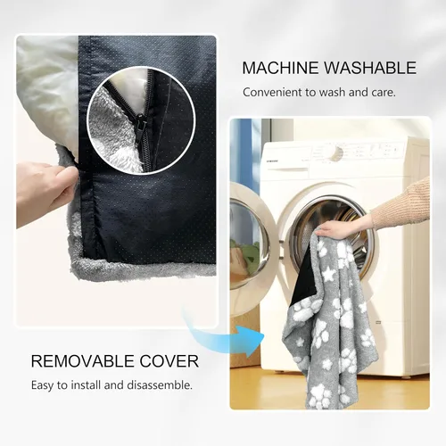 Miniatura 6 de Camas para perros grandes, bonita cama gruesa para perrera, cama mullida para mascotas con funda extraíble lavable y parte inferior antideslizante