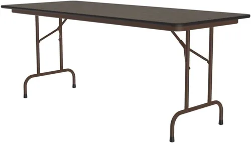 Correll - Mesa plegable de utilidad resistente, parte superior de melamina, fabricada en Estados Unidos, delantal de acero fuerte, 24 x 60 pulgadas,