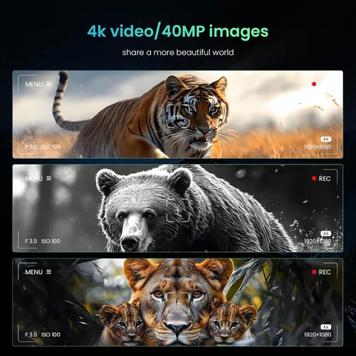Miniatura 5 de Gafas de visión nocturna, prismáticos de visión nocturna 4K para adultos, pantalla HD de 3 pulgadas y linterna externa con zoom digital de 8X, rango