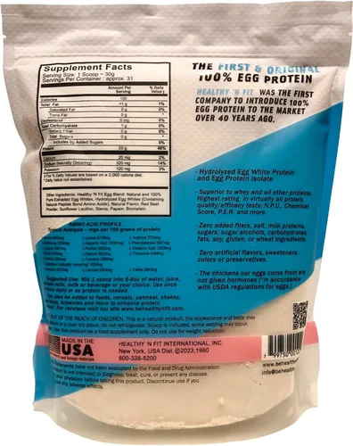 Miniatura 2 de Healthy N Fit 100% proteína de huevo - fresa (2 libras): 100% proteína de clara de huevo más péptidos naturales. naturalmente endulzados, cero