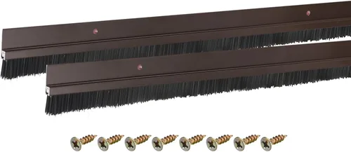 Miniatura 33 de uxcell 2 piezas cepillo de puerta barrido inferior forma H base de aleación de aluminio con cepillo de nailon de 0.4 pulgadas para hogar, industrial