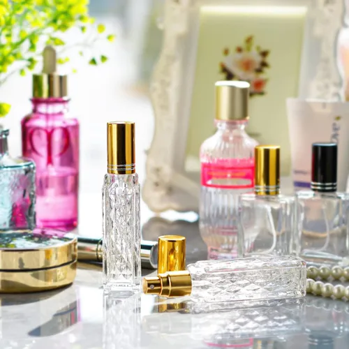 Miniatura 7 de YU FENG 12 piezas de botellas de perfume de vidrio vacías, atomizador recargable, botellas de spray de perfume, atomizador de niebla fina