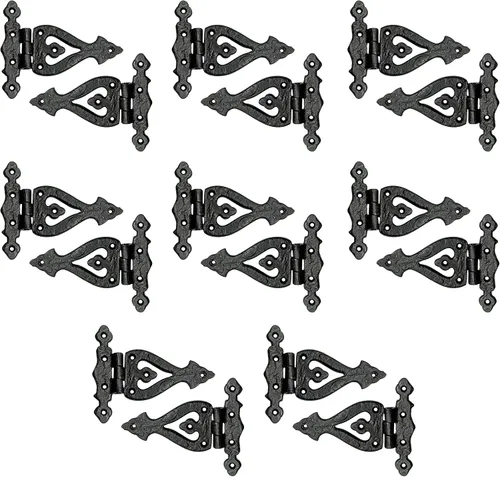 Miniatura 44 de Adonai Hardware Alleluia - Bisagras delanteras de hierro fundido antiguo (3.2 pulgadas x 10 unidades, negro mate) para puertas de granero, puertas