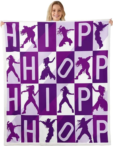 Miniatura 14 de Manta de forro polar con estampado de bailarina rosa para niñas, felpa suave y mullida para cama, sofá, bonita sherpa floral de hoja de palma Multi