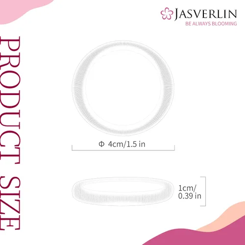 Miniatura 4 de JASVERLIN Lazos suaves para el cabello, bandas elásticas de algodón sin costuras para mujeres y niñas, sin daños, coleteros pequeños para cabello