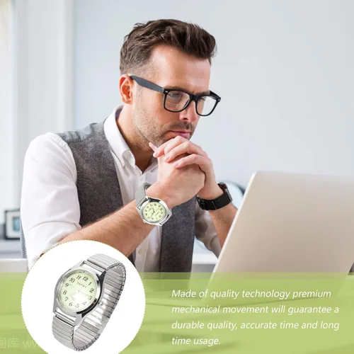 Miniatura 9 de Hemobllo Reloj casual digital luminoso para ancianos, banda elástica, regalo para pareja