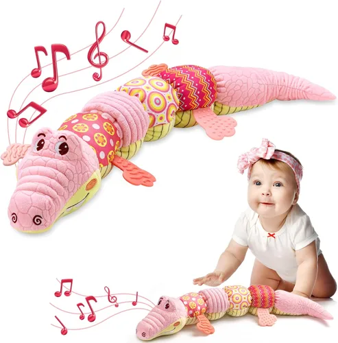 AWOTOY Juguetes para bebés de 0 a 12 meses, juguetes musicales de peluche suaves con arrugado multisensorial, sonajero y texturas, juguetes para