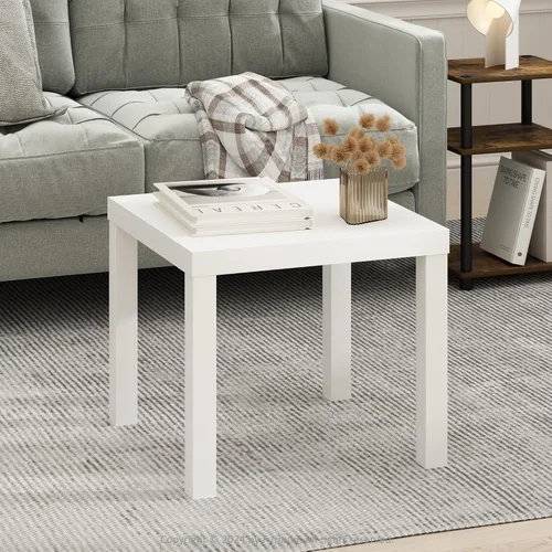 Miniatura 14 de Furinno Viola Mesa de Café, Mesa de Centro Moderna de 3 Niveles con Tablero de 1.2 Pulgadas de Grosor, Mesa Auxiliar con Estante Abierto y Blanco