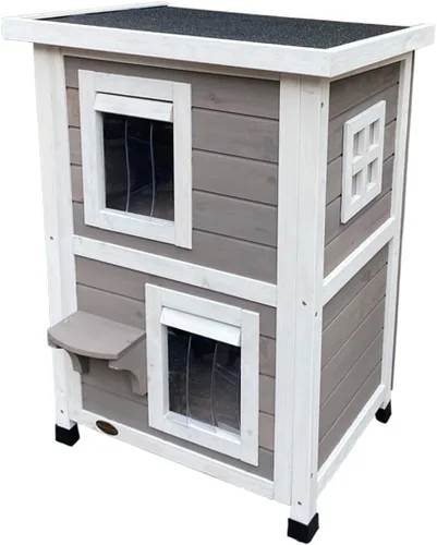 Cat Villa Cat House Outdoor Double Floor Cat Villa Interior Cat Room Pet Litter Outdoor Cat House Cat House Cat Tower