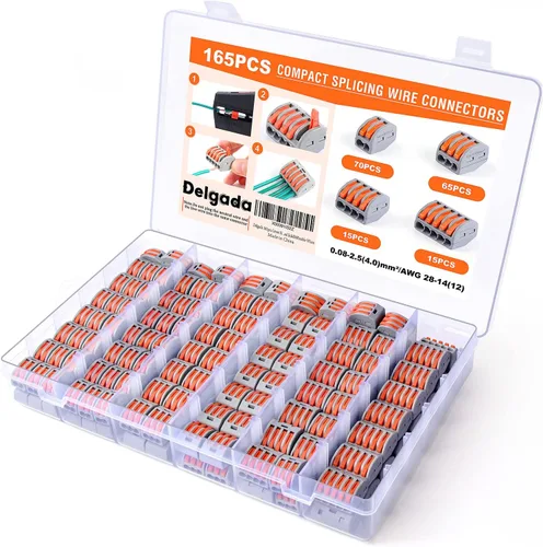 Miniatura 9 de Delgada 60 tuercas de conector de cable de palanca, conectores compactos de 2/3 conductores, kit de conectores eléctricos de empalme rápido