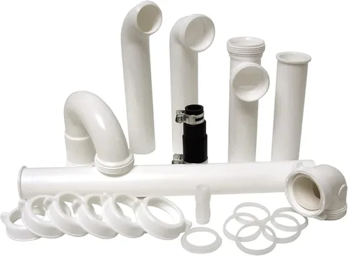 PlumbCraft Kit Completo de Instalación de Triturador de Basura de 1.5 pulg. DE Diámetro Exterior Blanco 7027450, Tubos de Drenaje de Fregadero y