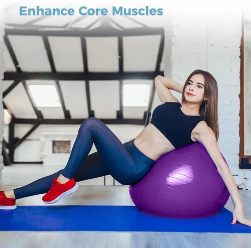 Miniatura 2 de joyibay Juego de equipo de batería cardiovascular, pelota de equilibrio de fitness con bomba y palos de batería cardiovascular de 3.2 onzas, pelota