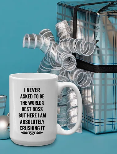 Miniatura 6 de BLUE RIBBON Nunca pedí ser el mejor jefe del mundo Taza de café - Regalos para hombres, mujeres - Idea de regalo de 11 oz