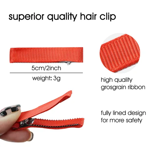 Miniatura 7 de Lawie Paquete de 40 pinzas para el pelo de cocodrilo de 2.0 in, 2 pulgadas, totalmente forradas, pequeñas pinzas de metal para el pelo, mini