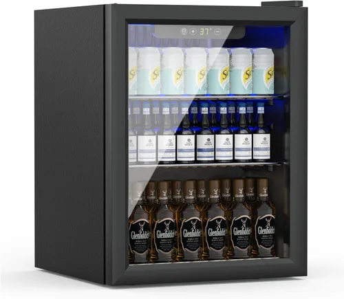 Miniatura 10 de Erivess - Refrigerador compacto para bebidas, 24 latas/0.9 pies cúbicos con puerta frontal de vidrio para refrescos, cerveza o vino, refrigerador