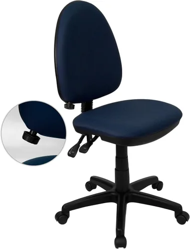 Miniatura 9 de Flash Furniture Silla de oficina ergonómica giratoria multifunción de tela burdeos con soporte lumbar ajustable Borgoña