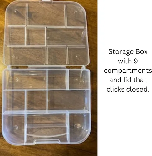 Miniatura 2 de Caja de almacenamiento, plástico, multifuncional, 9 compartimentos con tapa para artes, manualidades, escuela, suministros para el hogar.