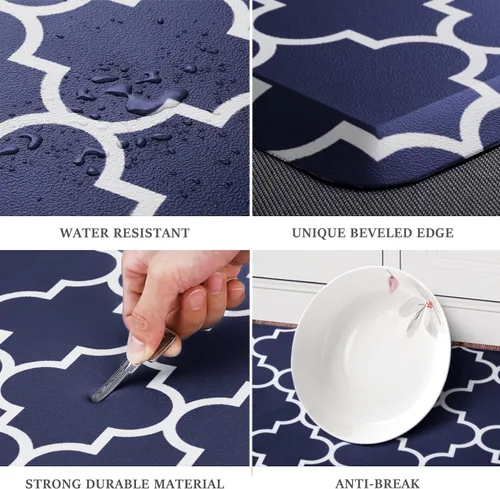 Miniatura 4 de WISELIFE Alfombras de pasillo de cocina antifatiga, 17.3 x 28 pulgadas, antideslizantes, impermeables, ergonómicas, cómodas para cocina, hogar