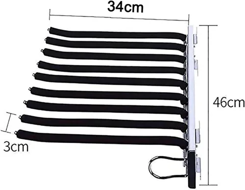 Miniatura 2 de Riel para colgar ropa de armario, barra de armario extensible resistente, soporte de armario expandible para 9 pantalones, gancho de armario