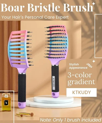 Miniatura 2 de KTKUDY Cepillo desenredante húmedo o seco para todo tipo de cabello, elimina nudos y reduce la rotura, cepillo desenredante sin enredos