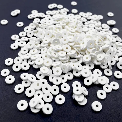 Miniatura 16 de 2000 cuentas de vinilo Heishi planas, redondas, de arcilla polimérica, espaciadoras para hacer pulseras, collares, aretes, accesorios, bricolaje