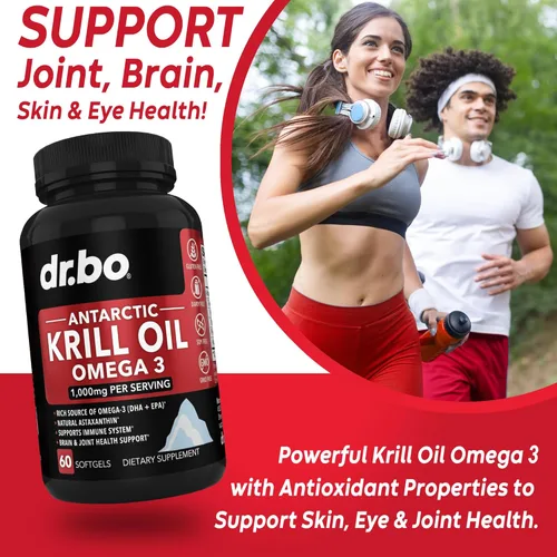 Miniatura 3 de Aceite de krill Omega 3 500mg - Aceite de krill antártico 1000 mg cápsulas blandas EPA, DHA, astaxantina, fosfolípidos - Suplementos de ácidos