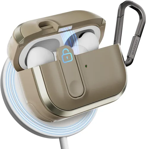 Miniatura 23 de MAGEASY Odyssey - Funda para AirPods Pro 2, funda resistente para AirPods Pro con bloqueo seguro, clip de mosquetón para protección a prueba