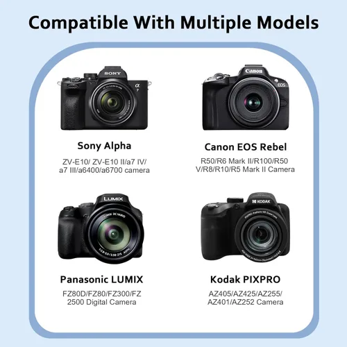Miniatura 2 de XANAD Funda rígida para cámara compatible con cámaras sin espejo Canon EOS Rebel T7/T100/R50/R50 V/RP/ R8/ R6 Mark II/R7/ R10 DSLR sin espejo
