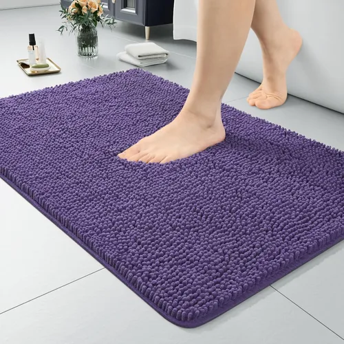Miniatura 82 de LOCHAS Alfombra de Baño de Lujo Lanuda Tapete de Baño 24 x 17 Pulgadas, Alfombras de Baño Lavables Antideslizantes para Baño y Ducha, Alfombras