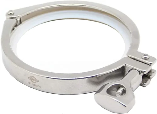 Miniatura 10 de Acero inoxidable 304 Single Pin Heavy Duty Tri Clamp con tuerca de ala para virola TC 1.5 "con 1 unid junta de silicona