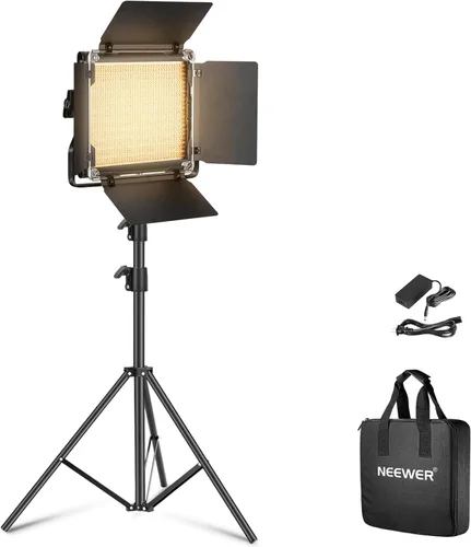 Miniatura 15 de NEEWER Luz de video LED RGB 660 PRO II mejorada con control de aplicación y kit de soporte de trípode, 2 paquetes de 50 W/1% de atenuación