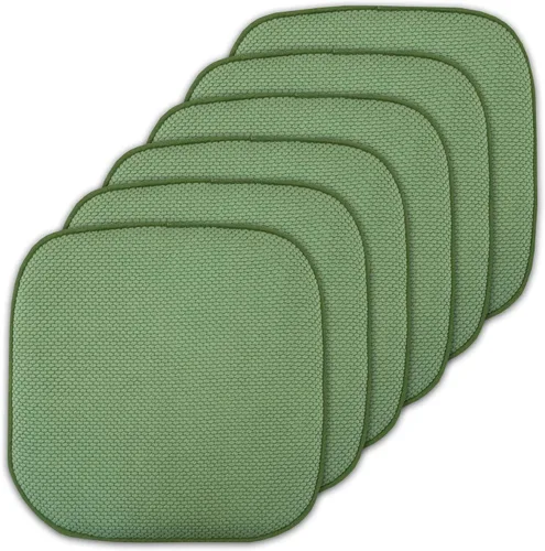 Miniatura 55 de Sweet Home Collection Cojines de espuma viscoelástica para silla, antideslizantes, diseño de panal de abeja, 16 x 16 pulgadas, paquete de 2