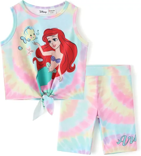 Disney Stitch, Frozen, Minnie Mouse, Princesa, Winnie Tank Top+Shorts Dolphin para niñas, conjunto deportivo de entrenamiento de verano