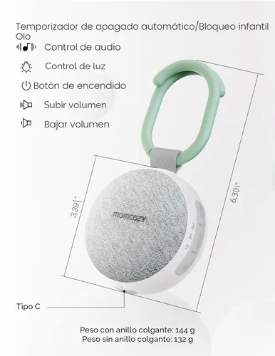 Miniatura 8 de Momcozy - Máquina de sonidos portátil con luz nocturna, máquina de ruido blanco para bebé, 20 sonidos relajantes, terapia de sonido, batería de Verde