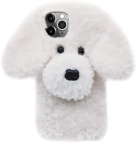 Miniatura 10 de UnnFiko Funda de felpa suave y cálida de invierno compatible con iPhone 6 y 6s, fundas de gato mullido, de piel esponjosa, hechas a mano para niñas