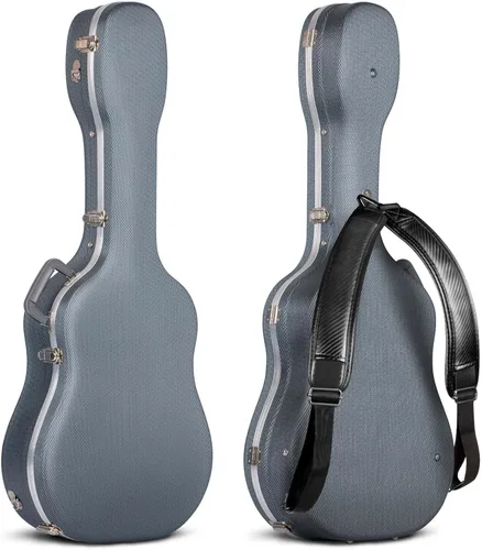 CAHAYA Funda para guitarra acústica ABS resistente al agua, funda rígida de 41 pulgadas, bolsa de concierto de 0.6 pulgadas de grosor, acolchado Azul