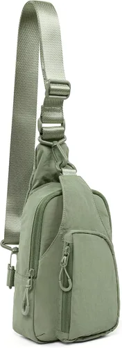 ODODOS Bolso bandolera diario con correas ajustables, bolso cruzado en el pecho, mochila pequeña ligera para viajes casuales y senderismo