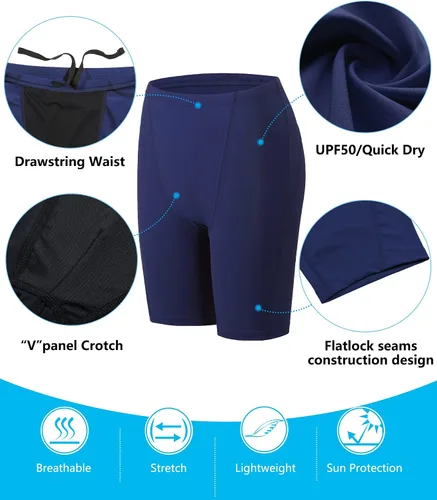 Miniatura 16 de Traje de baño deportivo competitivo para hombre, traje de entrenamiento de resistencia de carreras, pantalones cortos de natación de secado rápido