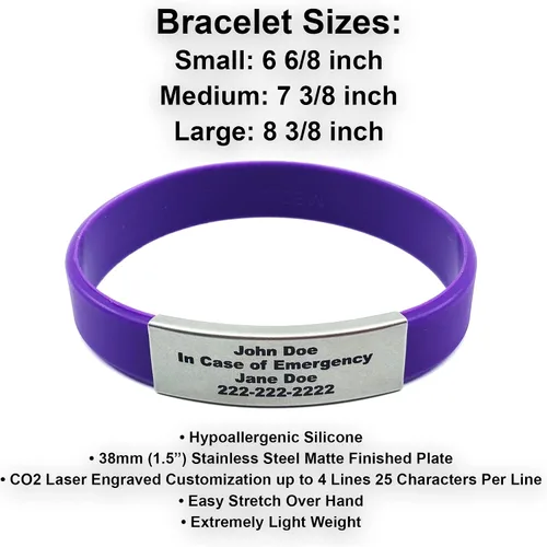Miniatura 8 de Pulsera de identificación médica personalizada - Pulsera de seguridad para personas mayores grabada personalizada - Alerta de Alzheimer