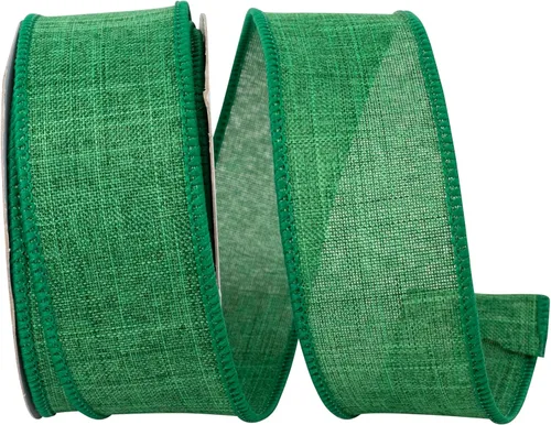 Miniatura 2 de Cinta Reliant Ribbon 92573W-031-09K para borde con alambre Everyday Linen Value, 1-1/2 pulgadas x 50 yardas, color negro