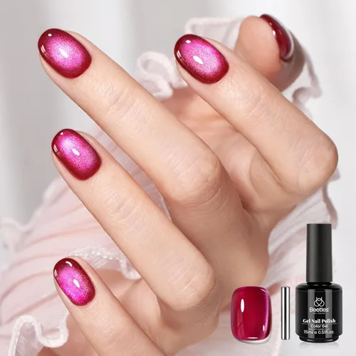 Miniatura 97 de Beetles - Esmalte de uñas de gel ultravioleta semipermanente sin HEMA de alto brillo para manicura francesa y arte de uñas, frasco a juego, blanco