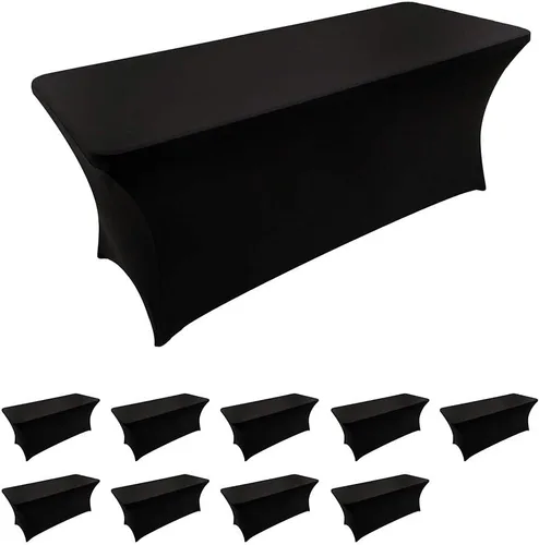 Miniatura 104 de LZY Cubierta de Mesa Elástica Ajustable de Spandex para Mesa Plegable de 6 pies, 4 pies o 8 pies, Mantel de Cóctel Rectangular, Perfecto para Champn