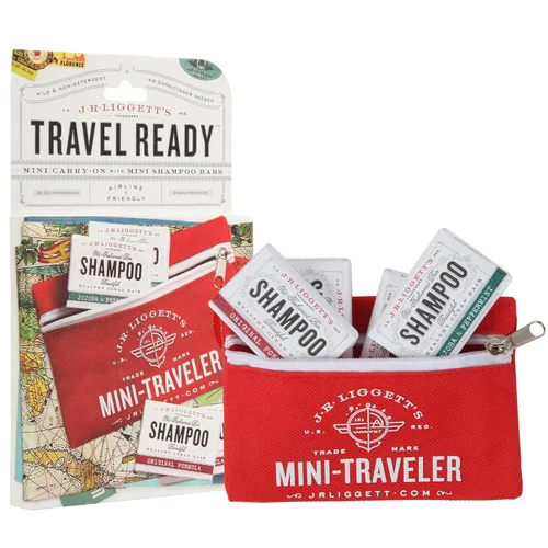 J.R.LIGGETT'S - Mini barra de champú Traveler paquete de 4 unidades, fórmula original y jojoba Peppermint Mini barras limpiadoras de cabello, champú