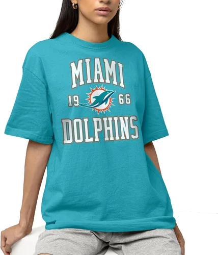 Miniatura 2 de Hybrid Sports - NFL Established - Officially Licensed Adult Short Sleeve Fan Tee for Men and Women - Team Colors Miami Dolphins - Azul Tahití